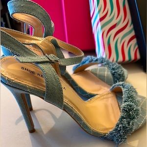 Jean sandal heels